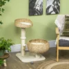 Krabpaal met 2 kattenbedden, wasbare kussens, speelbal, sisalzuilen, beige+cremewit 8