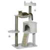 Krabpaal met kattenbed en kattenhol, sisalpaal en helling, voor kleine katten, lichtgrijs, 60 cm x 40 cm x 113 cm 1