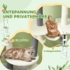 Krabpaal plafondhoog, kattenboom, 225 255 cm kattenkrabpaal met hangmatten, krabstammen, mand, speelbal, kattenmeubels met kiepbeveiliging, wit 8