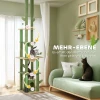 Krabpaal plafondhoog, kattenboom, 225 255 cm kattenkrabpaal met kattenhol, krabstammen, mand, speelbal, kattenmeubels met kiepbeveiliging, groen 7