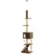 Krabpaal plafondhoog, kattenboom, 225 265 cm kattenkrabpaal met kattenhol, krabstammen, speelbal, kattenmeubilair met kantelbeveiliging, bruin 1