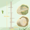 Krabpaal plafondhoog, kattenboom, 225 275 cm kattenkrabpaal met platforms, kattenmeubels met kantelbeveiliging, roomwit 4