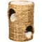 Krabton 47 cm kattentoren met 2 niveaus en kussen van waterhyacint & staal, lichtbruin, ideaal voor katten 1