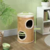 Krabton, 60 cm hoog kattenton met 2 hol, krabpaal, kattentoren van sisal, voor katten tot 5 kg, bruin 4