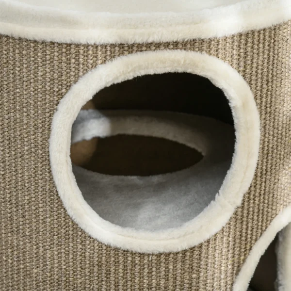 Krabton 70 cm voor katten, speelton met 3 niveaus en grotten, kattenkrabpaal van sisal en pluche, stabiele krabtoren 9