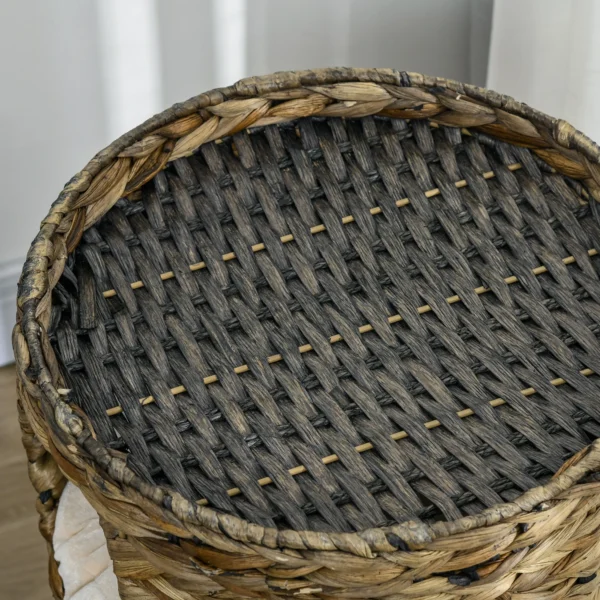 Krabton 73 cm hoog met 3 grotten en kussens, krabpaal met kattenbed gemaakt van waterhyacint, donkerbruin voor kattenliefhebbers 9
