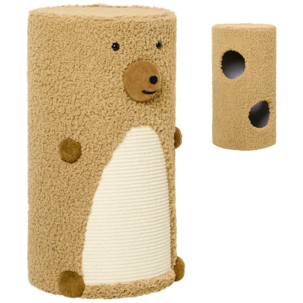 Krabton beerontwerp 2 niveaus 2 grotten met sisal kraboppervlak Φ35 x 66 cm lichtbruin voor kattenmeubels & speelplezier 1