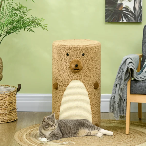 Krabton beerontwerp 2 niveaus 2 grotten met sisal kraboppervlak Φ35 x 66 cm lichtbruin voor kattenmeubels & speelplezier 2