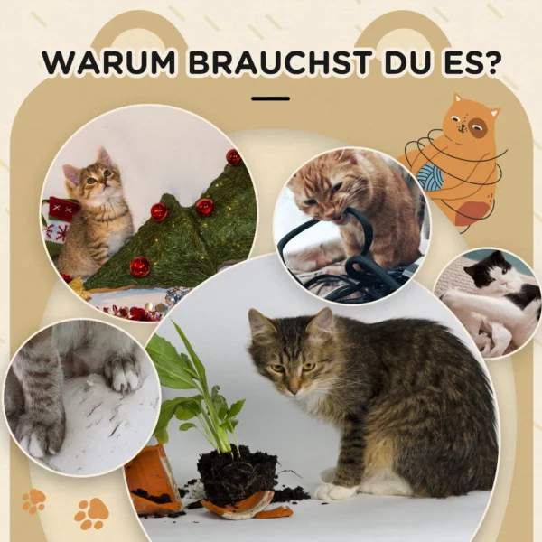 Krabton beerontwerp 2 niveaus 2 grotten met sisal kraboppervlak Φ35 x 66 cm lichtbruin voor kattenmeubels & speelplezier 8
