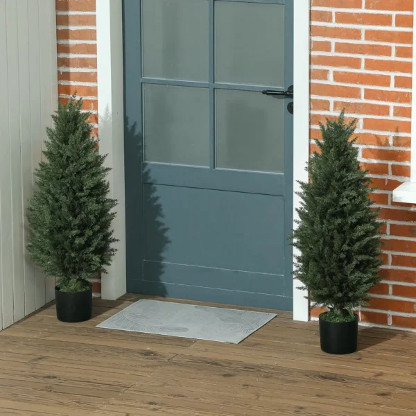 Kunstmatige cypress 2 delige set groot 90 cm kunstplant, kunstmatige planten in pot, uv bestendige kunstboom net als echt decoratie voor woonkamer slaapkamer buiten 10