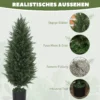 Kunstmatige cypress 2 delige set groot 90 cm kunstplant, kunstmatige planten in pot, uv bestendige kunstboom net als echt decoratie voor woonkamer slaapkamer buiten 5