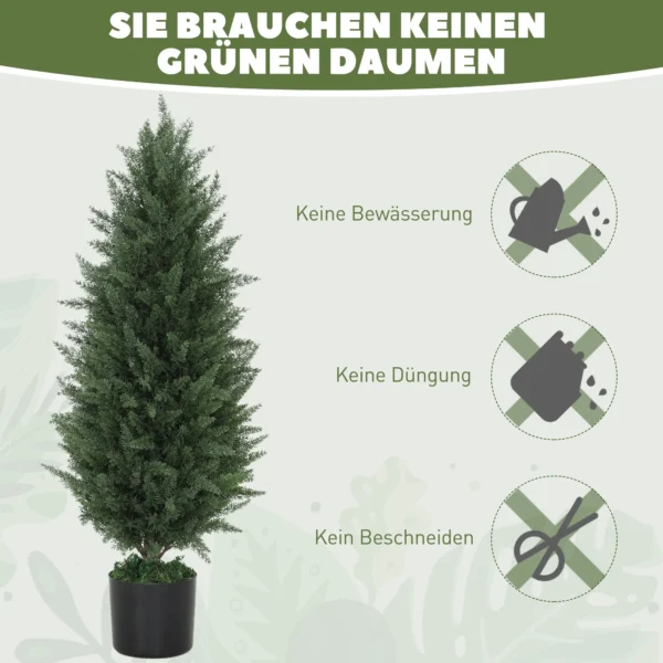 Kunstmatige cypress 2 delige set groot 90 cm kunstplant, kunstmatige planten in pot, uv bestendige kunstboom net als echt decoratie voor woonkamer slaapkamer buiten 6