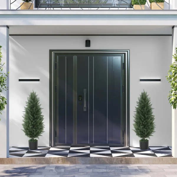 Kunstmatige cypress 2 delige set groot 90 cm kunstplant, kunstmatige planten in pot, uv bestendige kunstboom net als echt decoratie voor woonkamer slaapkamer buiten 9