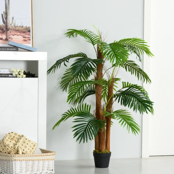 Kunstmatige palm 120cm natuurgetrouwe kunstplant voor binnen en buiten in kunststofpot onderhoudsvriendelijk & duurzaam 5
