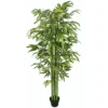 Kunstmatige plant 180 cm kunstbamboeboom met bloempot, decoratieve kunstboom in groen voor binnenruimtes 1