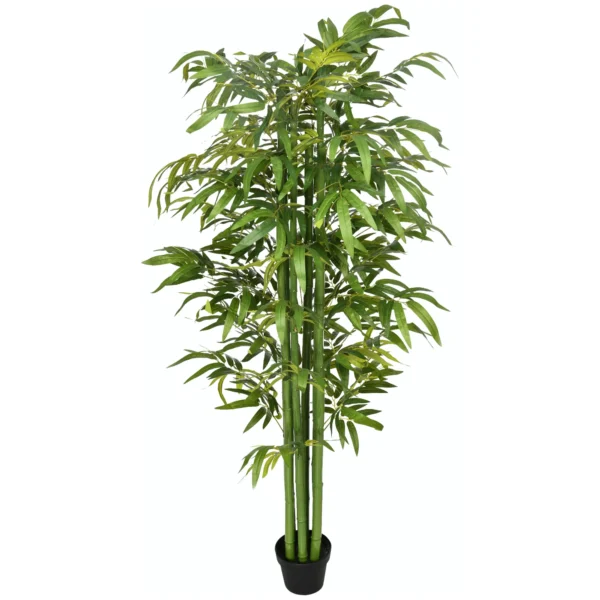 Kunstmatige plant 180 cm kunstbamboeboom met bloempot, decoratieve kunstboom in groen voor binnenruimtes 1