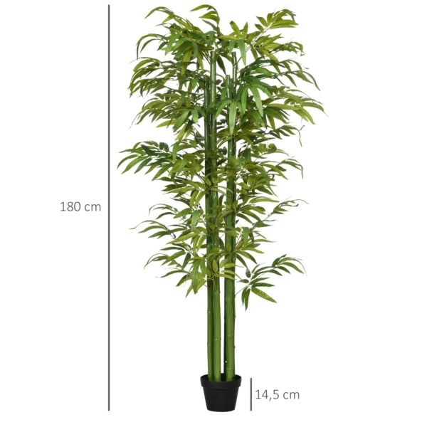 Kunstmatige plant 180 cm kunstbamboeboom met bloempot, decoratieve kunstboom in groen voor binnenruimtes 4