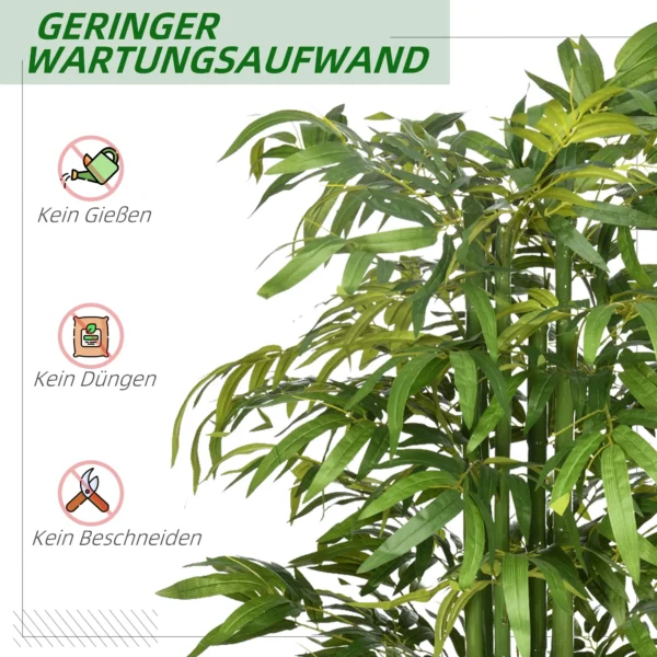 Kunstmatige plant 180 cm kunstbamboeboom met bloempot, decoratieve kunstboom in groen voor binnenruimtes 7