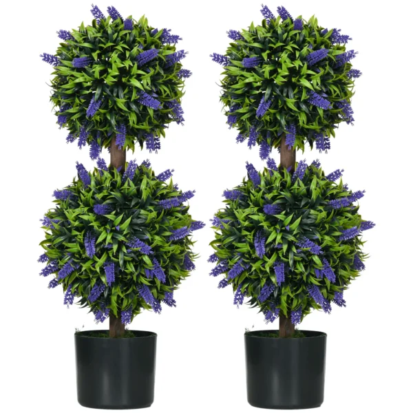 Kunstmatige planten 2 delig lavendel 70 cm uv bestendige kunstplant in bloempot voor woonkamer & tuin 1