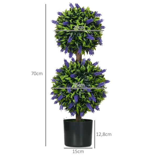 Kunstmatige planten 2 delig lavendel 70 cm uv bestendige kunstplant in bloempot voor woonkamer & tuin 4