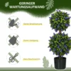 Kunstmatige planten 2 delig lavendel 70 cm uv bestendige kunstplant in bloempot voor woonkamer & tuin 7