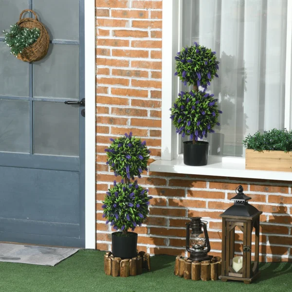 Kunstmatige planten 2 delig lavendel 70 cm uv bestendige kunstplant in bloempot voor woonkamer & tuin 8