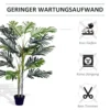 Kunstpalm 150cm grote kunstplant met 19 palmbladeren en plantenpot, decoratief voor binnen & buiten 7