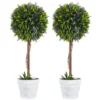 Kunstplant lavendel 2 delige set kunstmatige planten, 60 cm kamerplant in pot, kunstboom met kunstmos voor binnen, buiten 1