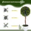 Kunstplant lavendel 2 delige set kunstmatige planten, 60 cm kamerplant in pot, kunstboom met kunstmos voor binnen, buiten 7