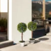 Kunstplant lavendel 2 delige set kunstmatige planten, 60 cm kamerplant in pot, kunstboom met kunstmos voor binnen, buiten 8