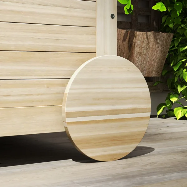 Kussenbox 185 l opslagruimte waterdicht tuinbox met wielen hout weerbestendig uv bestendig kussenbox opbergbox tuinkist voor buiten tuin balkon natuurhout 10