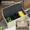 Kussenbox 185 l opslagruimte waterdicht tuinbox met wielen hout weerbestendig uv bestendig kussenbox opbergbox tuinkist voor buiten tuin balkon natuurhout 5