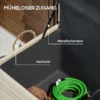 Kussenbox 185 l opslagruimte waterdicht tuinbox met wielen hout weerbestendig uv bestendig kussenbox opbergbox tuinkist voor buiten tuin balkon natuurhout 8