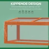 Kweekbak kas met afdekking, weerbestendig, gemaakt van hout en polycarbonaat, oranje, 90x46x40cm 7