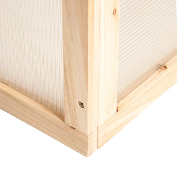 Kweekkas broeikas 102x71x53cm met weerbestendige hout polycarbonaat dekking voor tuin & plantenverzorging 10