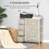 Ladekast met 7 opvouwbare stoffen lades, ruimtebesparend van vliesstof, grijs, 63,5x30x71cm, ideaal voor opslag 5