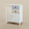 Ladekast opslagkast 2 lades 3 vakken kiepbeveiliging woonkamer slaapkamer wit 68x34x80cm 4