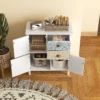 Ladekast opslagkast 2 lades 3 vakken kiepbeveiliging woonkamer slaapkamer wit 68x34x80cm 9