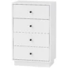 Ladekast sideboard met 4 lades kast van houtmateriaal opbergkast in moderne stijl ladekast kast voor woonkamer slaapkamer gang 47 x 29 x 75 cm wit 1
