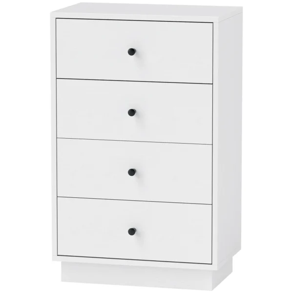 Ladekast sideboard met 4 lades kast van houtmateriaal opbergkast in moderne stijl ladekast kast voor woonkamer slaapkamer gang 47 x 29 x 75 cm wit 1
