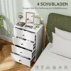 Ladekast sideboard met 4 lades kast van houtmateriaal opbergkast in moderne stijl ladekast kast voor woonkamer slaapkamer gang 47 x 29 x 75 cm wit 5