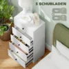 Ladekast sideboard met 5 lades kast van houtmateriaal opbergkast in moderne stijl ladekast kast voor woonkamer slaapkamer gang 47 x 29 x 95 cm wit 5