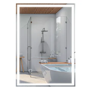 Led badkamerspiegel wandspiegel 80x60cm, condensvrij met aanraakschakelaar, ip44 voor moderne badkamer 1