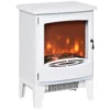 Led elektrische staande kachel met vlam effect 900/1800w metaal & abs kunststof in wit 39 x 26 x 54,8 cm voor gezellige sfeer 1