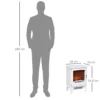 Led elektrische staande kachel met vlam effect 900/1800w metaal & abs kunststof in wit 39 x 26 x 54,8 cm voor gezellige sfeer 4