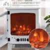 Led elektrische staande kachel met vlam effect 900/1800w metaal & abs kunststof in wit 39 x 26 x 54,8 cm voor gezellige sfeer 5