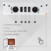Led elektrische staande kachel met vlam effect 900/1800w metaal & abs kunststof in wit 39 x 26 x 54,8 cm voor gezellige sfeer 6