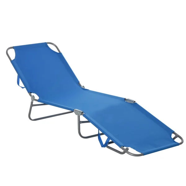 Ligstoel campingbed opvouwbare ligstoel met verstelbare rugleuning tot 120 kg belastbaar voor balkon terras oxford blauw 1