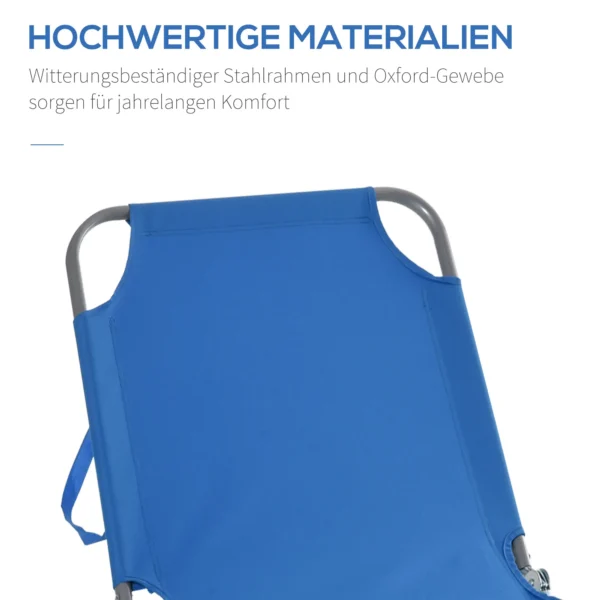 Ligstoel campingbed opvouwbare ligstoel met verstelbare rugleuning tot 120 kg belastbaar voor balkon terras oxford blauw 6