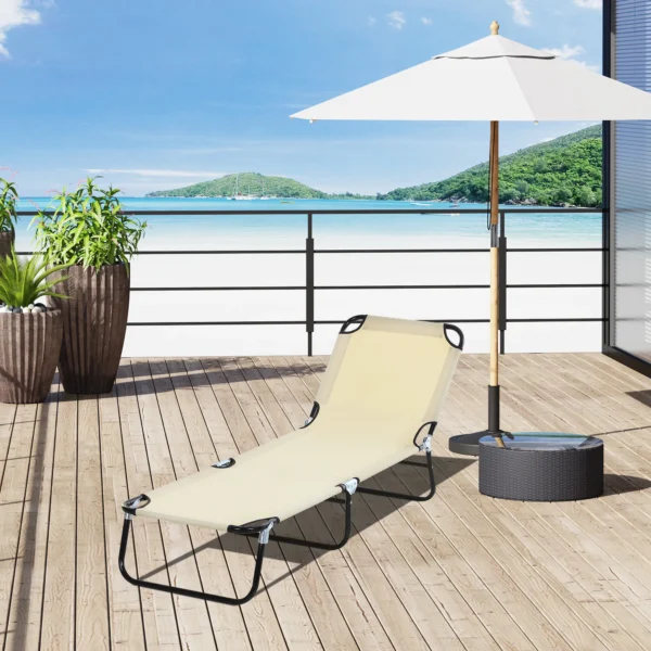 Ligstoel tuinstoel verstelbare rugleuning staal blauw 188x56x28cm ideaal voor tuin balkon 2